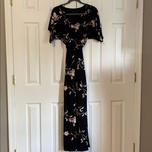 WHBM size XS black, peach maxi dress